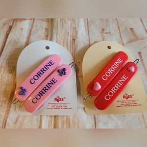 2 Vintage 1980's Russ Hair Clip Barrettes "Corrine"